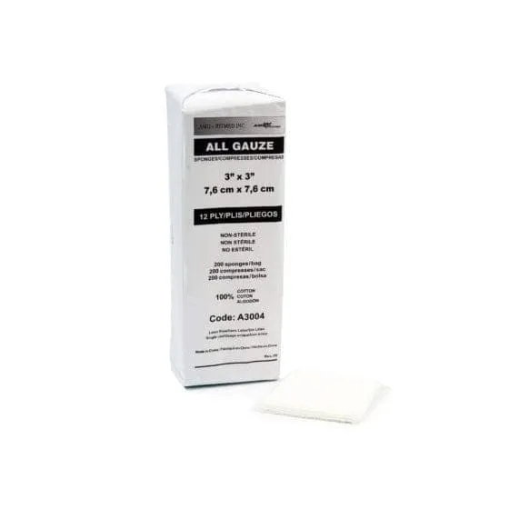 AMD Medicom Ritmed All Gauze Sponges, 12 Ply, Non Sterile